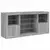 Komoda s LED svjetlima boja sivog hrasta 142,5x37x67 cm