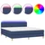 Vidaxl Box spring postelja z vzmetnico LED modra 180x200 cm blago