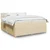 Vidaxl Box spring postelja z vzmetnico krem 200x200 cm blago