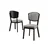 Hanah Home set trpezarijskih stolica Nape 2 kom, siva tkanina Babyface, crne metalne noge