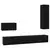 TV Kabinet za Zid Zidne 4 pcs Crni hrast Konstruirano drvo