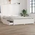 Vidaxl Posteljni okvir s predali bel 150x200 cm