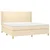 Vidaxl Box spring postelja z vzmetnico krem 200x200 cm blago