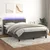 vidaXL Box spring postelja z vzmetnico LED temno siva 140x190 cm žamet
