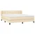 Vidaxl Box spring postelja z vzmetnico krem 160x200 cm blago