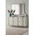 Hanah Home komoda Slim 150, 150 cm, bela / travertin / zlatna