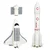 slomart LEAN TOYS Vesoljski set: Raketa, lansirni stolp, astronavti