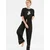 Trendyol Black Cotton Printed T-shirt-Pants Knitted Pajamas Set
