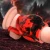 Creature Cocks Hell Hound Silicone Penis Sleeve + Ball Stretcher Medium Red
