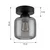 BRILAGI - LED plafonsko svetlo R GLASS 1xE27/60W/230V O 14 cm crna/dim siva