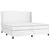 Vidaxl Box spring postelja z vzmetnico LED bela 200x200cm umetno usnje