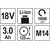 YATO YT-82828 Akumulatorska ugaona brusilica, 125mm, 18V, 2x3Ah