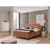 Oranžna boxspring postelja s prostorom za shranjevanje 200x200 cm Ornes – Ropez
