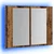 LED ormarić s ogledalom staro drvo 60x12x45cm konstruirano drvo