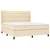 Vidaxl Box spring postelja z vzmetnico krem 180x200 cm blago