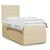 Vidaxl Box spring postelja z vzmetnico krem 100x200 cm blago
