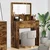 Vidaxl Toaletne mize za spalnice Dimljeni oreh 80 x 39,6 x 135 cm