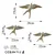 Aberto Design Zidna dekoracija Flying Swallow 1, 3 komada