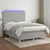 Vidaxl Box spring postelja z vzmetnico LED svetlo siva 140x190cm blago