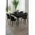 HANAH HOME Rasklopivi trpezarijski sto i stolice (5 delova) Asfel Black Marble Anthracite