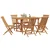 Vrtni set za objed 7 pcs Smeđa Čvrsto teak drvo