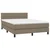 Vidaxl Box spring postelja z vzmetnico taupe 140x190 cm blago