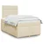 Vidaxl Box spring postelja z vzmetnico krem 120x200 cm blago