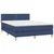 Vidaxl Box spring postelja z vzmetnico LED modra 140x200 cm blago