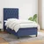 Vidaxl Box spring postelja z vzmetnico moder 80x200 cm blago