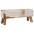 vidaXL klop 110 x 30 x 45 cm Pravo usnje Rjava in bela