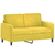2-dijelni set sofa žuti baršunasti