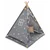 Kinder home Dečiji pamučni šator little stars, sivi sa zvezdama, 100% pamuk, sa mekom podlogom za punjenjem, jastukom i led svetlima ( JW