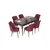 Hanah Home Set Trpezarijski sto i 6 stolica Nef, Bordo-braon