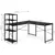 BOLZZ Ugaoni radni sto sa policama – Black LOFT ModernHome