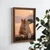 WallXpert uramljena MDF slika NAL009-46, dva psa na zidu gledaju zalazak sunca nad morem, natpis Always Together, 35,5 x 47 cm