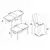 HANAH HOME Rasklopivi trpezarijski sto i stolice (7 delova) Enya Black Marble Black