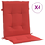 Den Blazine za vrtne stole 4 kosi rdeče 100x50x3 cm