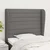 Vzglavje z ušesi temno sivo 103x23x118/128 cm blago
