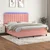 Krevet box spring s madracem LED ružičasti 160x200cm baršunasti