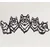 WallXpert metalni zidni ukras 5134, glave pet vukova u nizu, 45 x 19 cm, crni