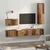 TV Kabinet za Zid Zidne 4 pcs Staro drvo Konstruirano drvo