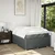 Vidaxl Box spring postelja z vzmetnico temno siva 120x200 cm blago