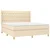 Vidaxl Box spring postelja z vzmetnico krem 180x200 cm blago