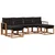 Set vanjskih sofa 6 kom. Prirodna i crna