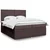 Vidaxl Box spring postelja z vzmetnico temno rjav 200x200 cm blago