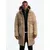 Ombre Mens long quilted jacket with large pockets - beige