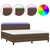 Vidaxl Box spring postelja z vzmetnico LED temno rjava 180x200cm blago