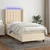 Vidaxl Box spring postelja z vzmetnico LED krem 90x200 cm blago