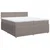 Vidaxl Box spring postelja z vzmetnico taupe 200x200 cm blago