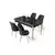 HANAH HOME Rasklopivi trpezarijski sto i stolice (5 delova) Nira Black Marble Gold Anthracite
